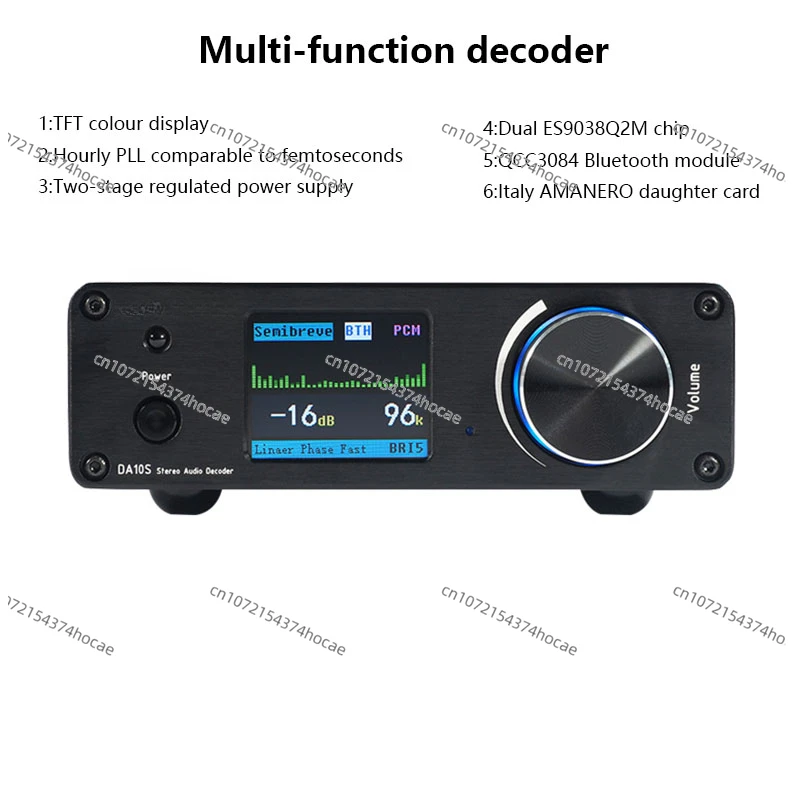 HIFI Audio Decoder DAC Dual ES9038Q2M DSD512 Lossless Decoder QCC3084 Bluetooth 5. USB 32BIT 384KHZ