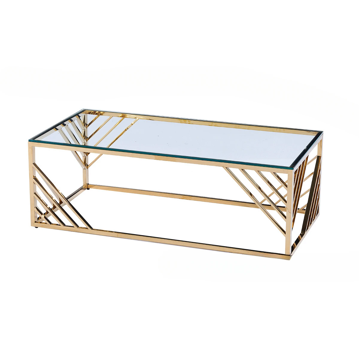 Italian gold side table, entrance shelf, table, living room coffee table set, modern light luxury small apartment glass coffee t