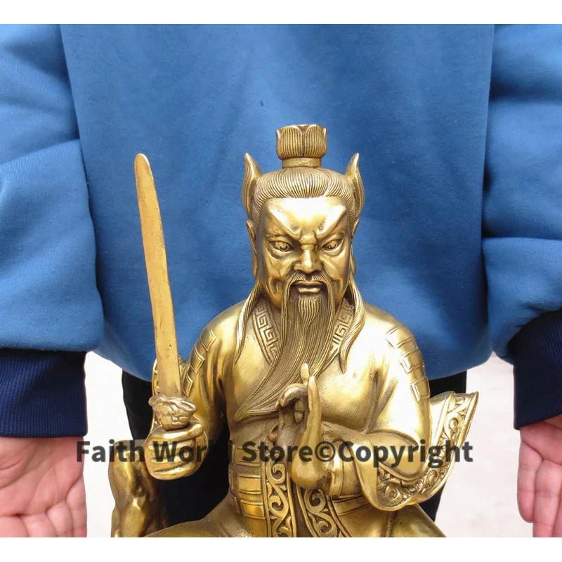 38CM large Company HOME courtyard Exorcise evil spirits TOWN HOUSE Taoist God ZHANG TIAN SHI FENG SHUI statue talisman