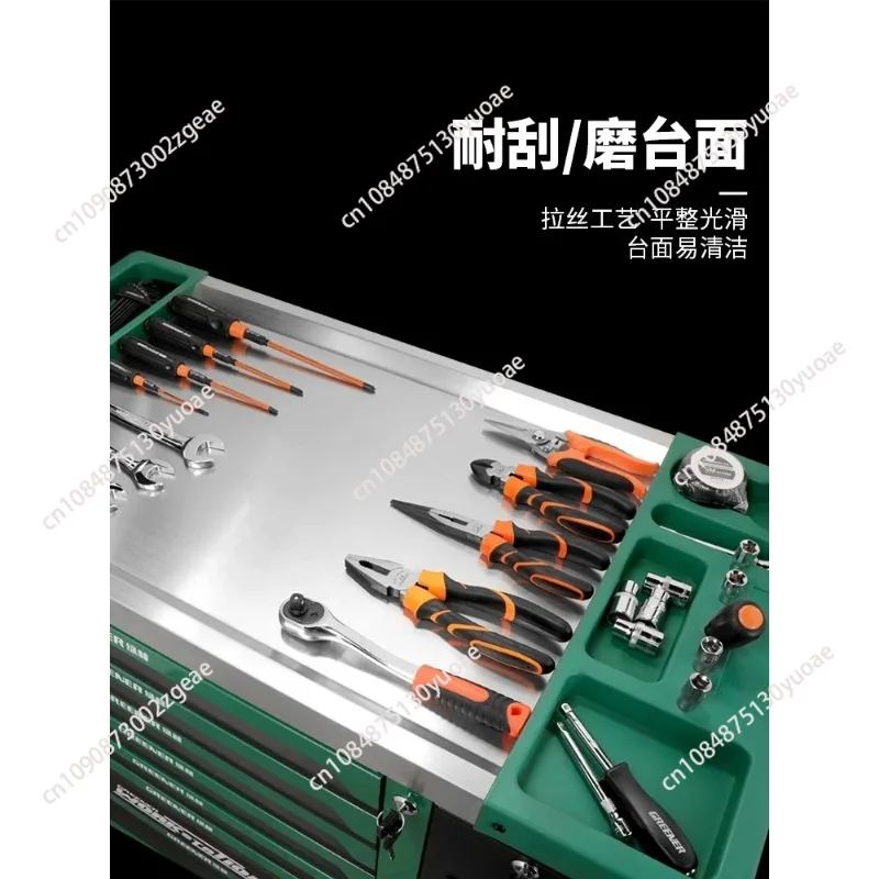 Workshop Tool Cabinet, Made of Cold-rolled Steel Material, with Multiple Drawers and Compartments, Easy to Move with Rollers