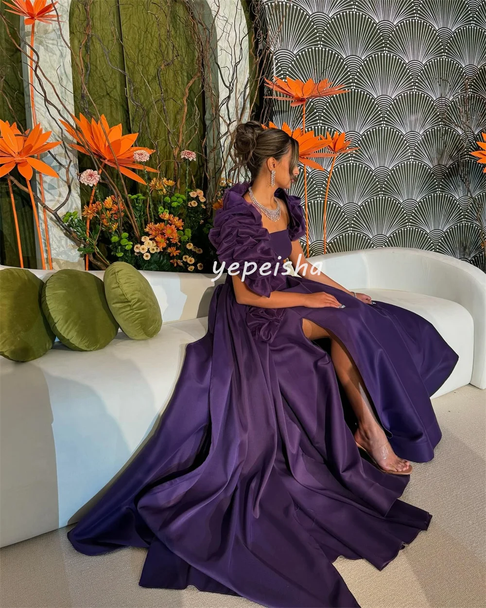 Customized Modern Style Classic Pleat Ruched Draped A-line Off-the-shoulder Long Dresses Bespoke Occasion Dresses Fashion Formal