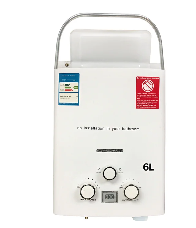 Propane Gas Tankless Water Heater 6L Outdoor Camping Instant Heating Bath With Shower Head Hot Water Heater Car Truck Tent