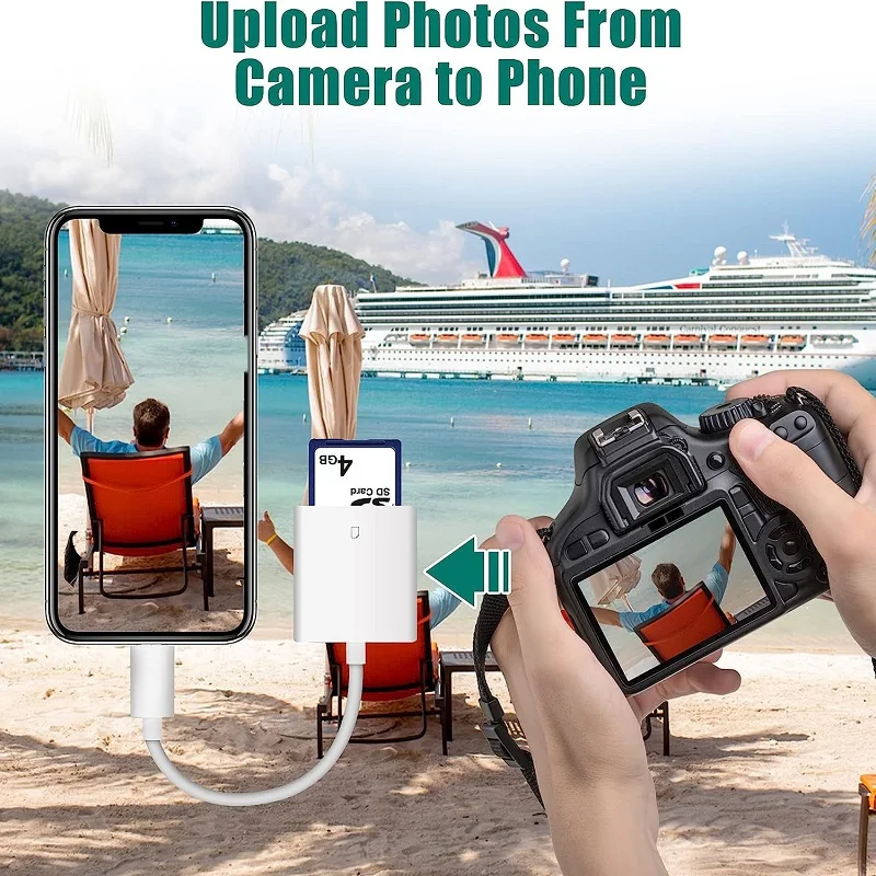 iPhone Type C 용 SD 카드 리더기 용 Lightning Samsung VIVO Xiaomi OPPO MacBook Air 용 SD 메모리 카드 리더기 어댑터