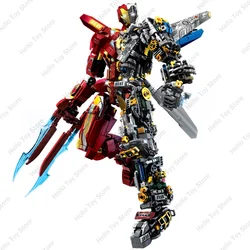 2024 Marvel Avengers Superheroes Iron Man Building Blocks Mark 50 Armored Half Mech Model Action Figure Brick Boys Toy Gift Sets