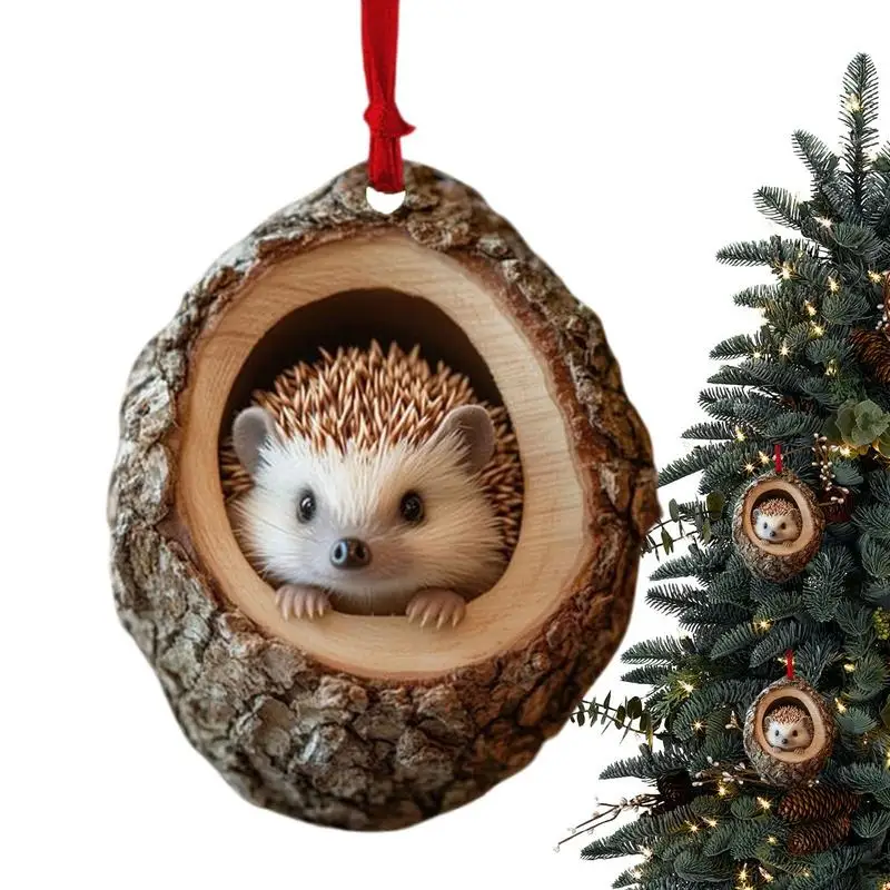 

Cartoon Cute Christmas Tree Pendants 2D Acrylic Hanging Ornaments Home Party Christmas Decoration 2024 Navidad New Year Gift