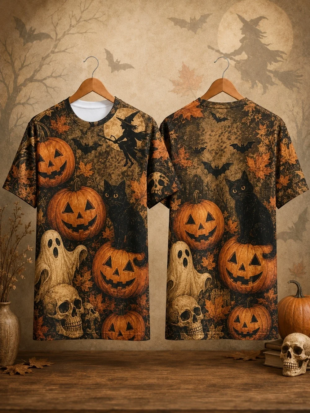 2026 Summer New Halloween Pumpkin Graphic T-Shirts Fashion T-Shirt Casual Unisex Dark Terror Party Style Tops Men's Clothing