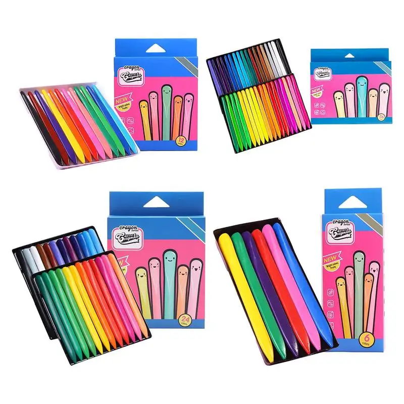 Triangular Crayons Organic Pencil Crayons Set Easy To Hold Washable Crayons For Kids Handwriting Posture Correction Coloring Art