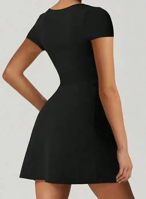 

2026 Women's Sexy Elegant Square Neckline Hem Slit A-Line Dress Fashionable Elegant Women's Dress Square Neck A-Line Gown