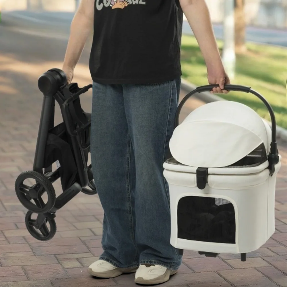 Portable Dog Stroller Detachable Design Folding Dog Car Seat Conveyors and Strollers Shock-absorbing Dogs Accessories
