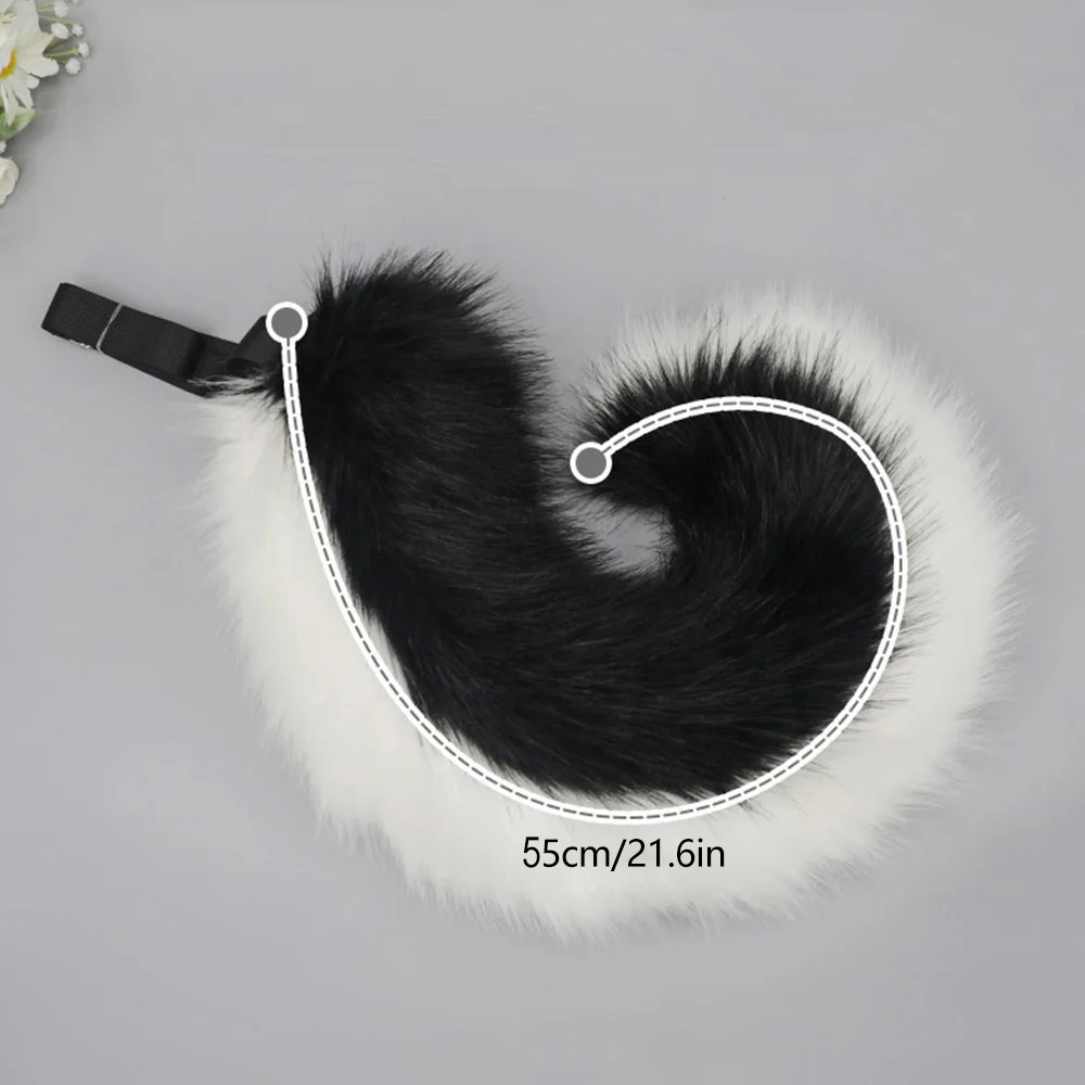Furry Anime Dog Ear Headband Tail Cartoon Comic-Con Cosplay Costume Accessories Simulation Plush Animal Ears Tail image 6