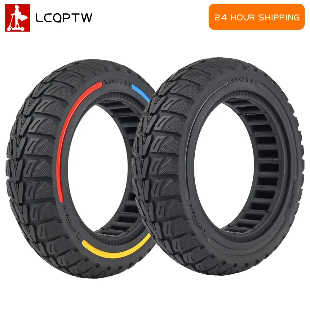 

For NIU KQI3 Eectric Scooter Tire Replace Flick Color 9.5 Inch Solid Tires Shock-absorption Tyre 9.5x2.5-6.1 Tubeless Solid Tire