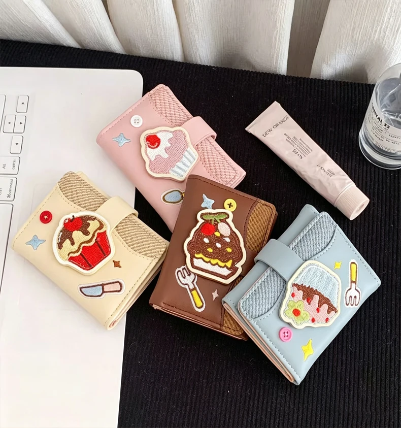 New Cute Cartoon Tri-fold Wallet for Little Girls Cute Gift Short Style Multiple Card Slots High-value ID Storage Card Bag Gift