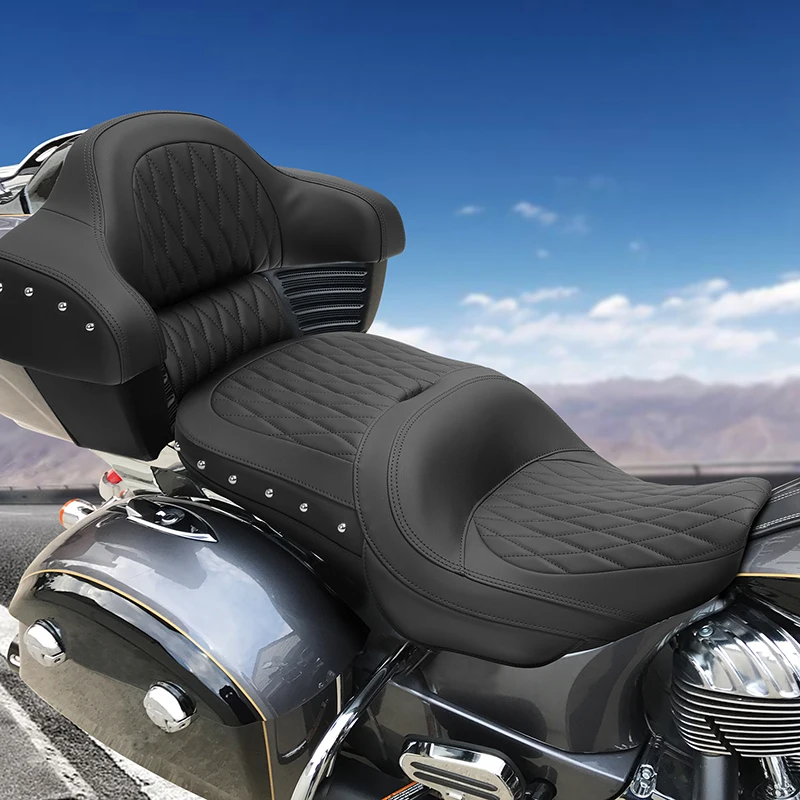 Motocykl přední zadní ovladač cestující Seat opěradlo blok pro indický vintage Springfield roadmaster tmavý kůň