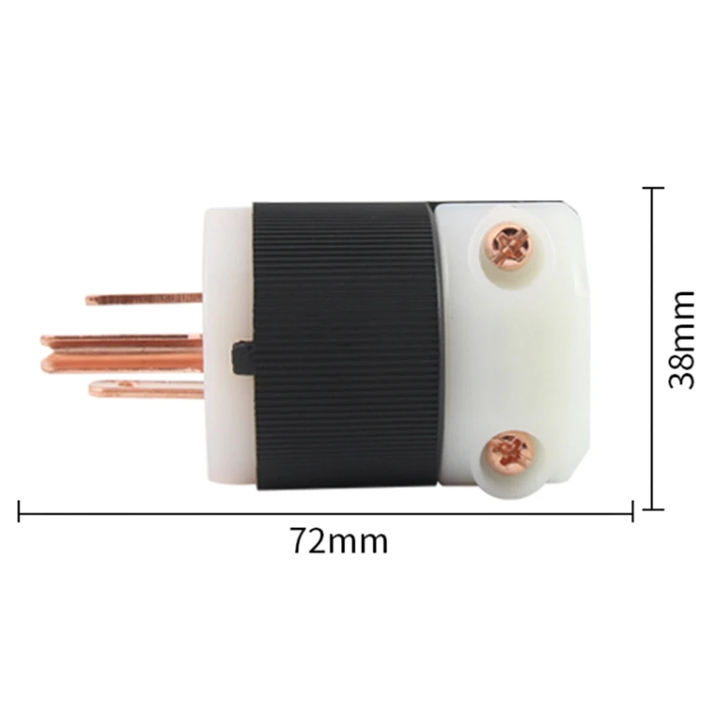 Paar Hubbell HBL8215G reines Kupfer überzogener US-Netzstecker HiFi-Audioverstärker AC-Netzstecker 15 A 125 V IEC-Netzsteckeranschluss – Detail 5