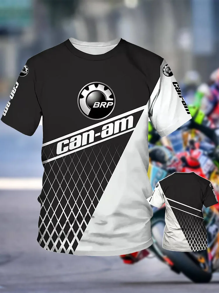 

Motorcycle Rider Trend 3D Print Pattern Short-Sleeved T-Shirt for Men - Summer Lightweight Style - 100% Polyester Moisture-Wicki