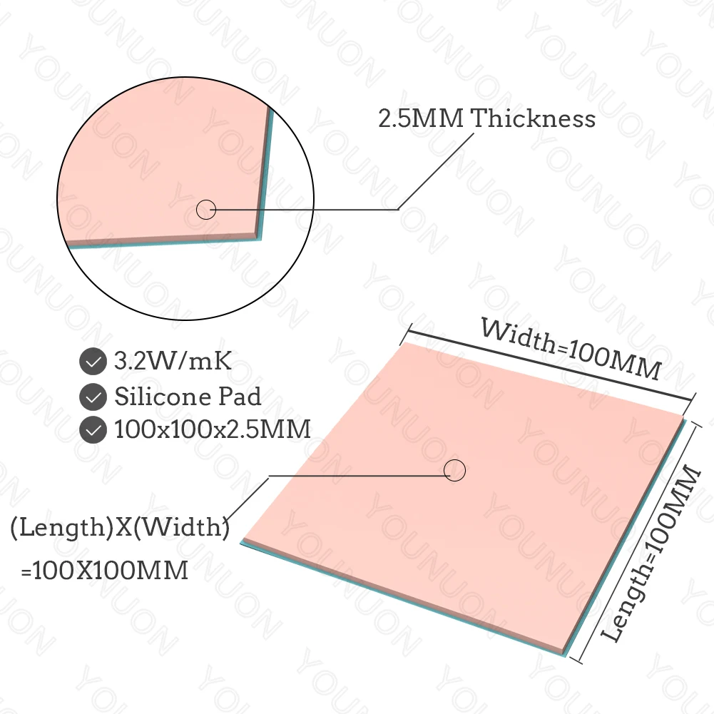 2PCS 100X2.5MM Pink