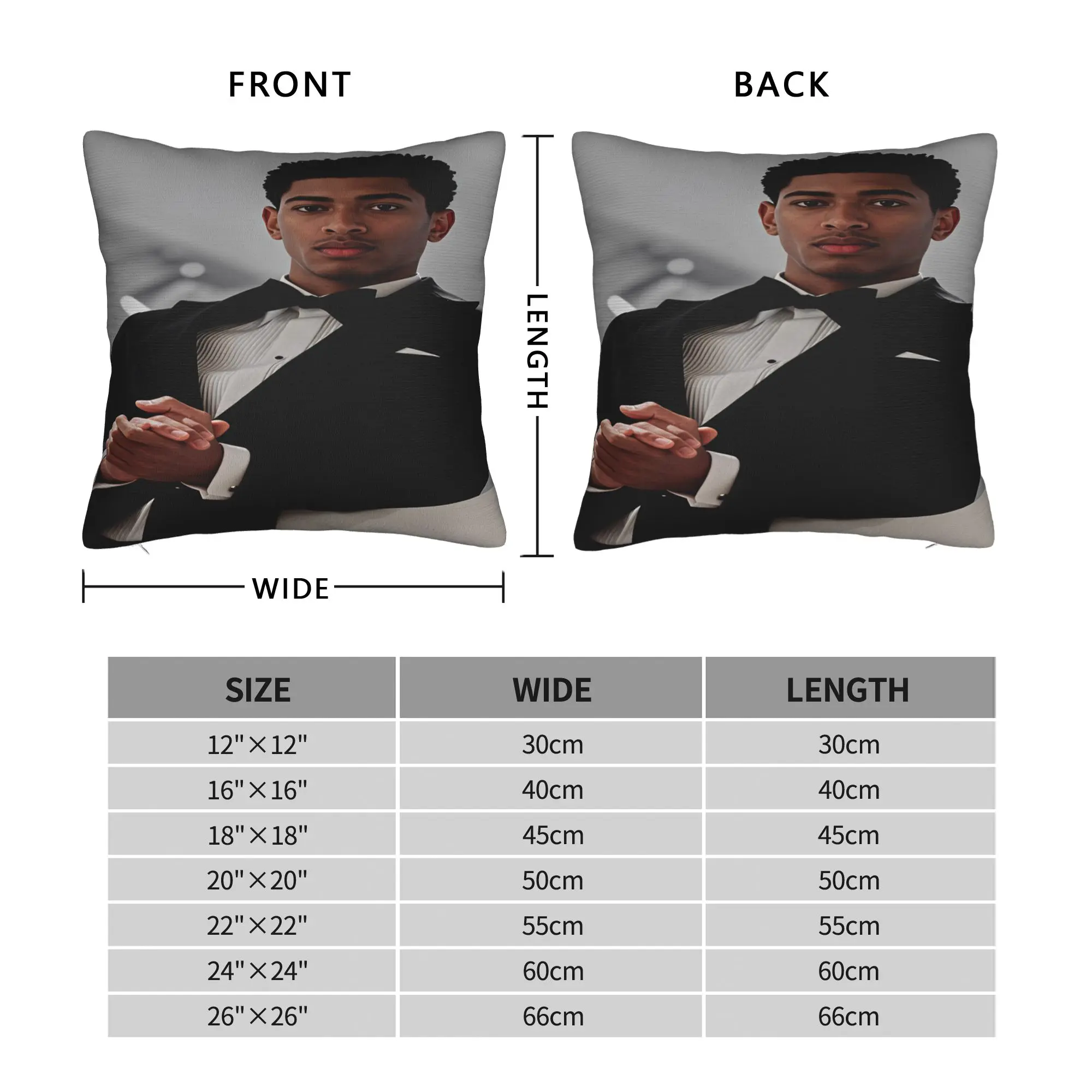Pillow Cover Jude Bellingham Formal Tuxedo Elegant Gentleman Portrait  Funny Pillow Case For Sofa Home Decoration Pillowcases