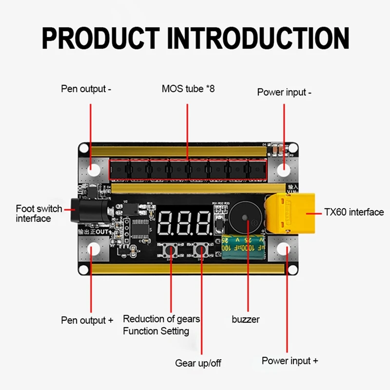 12V Handheld Adjustable Spot Welding Machine Control Board For 18650 Battery Spot Welder 0.1-0.2Mm Nickel Sheet