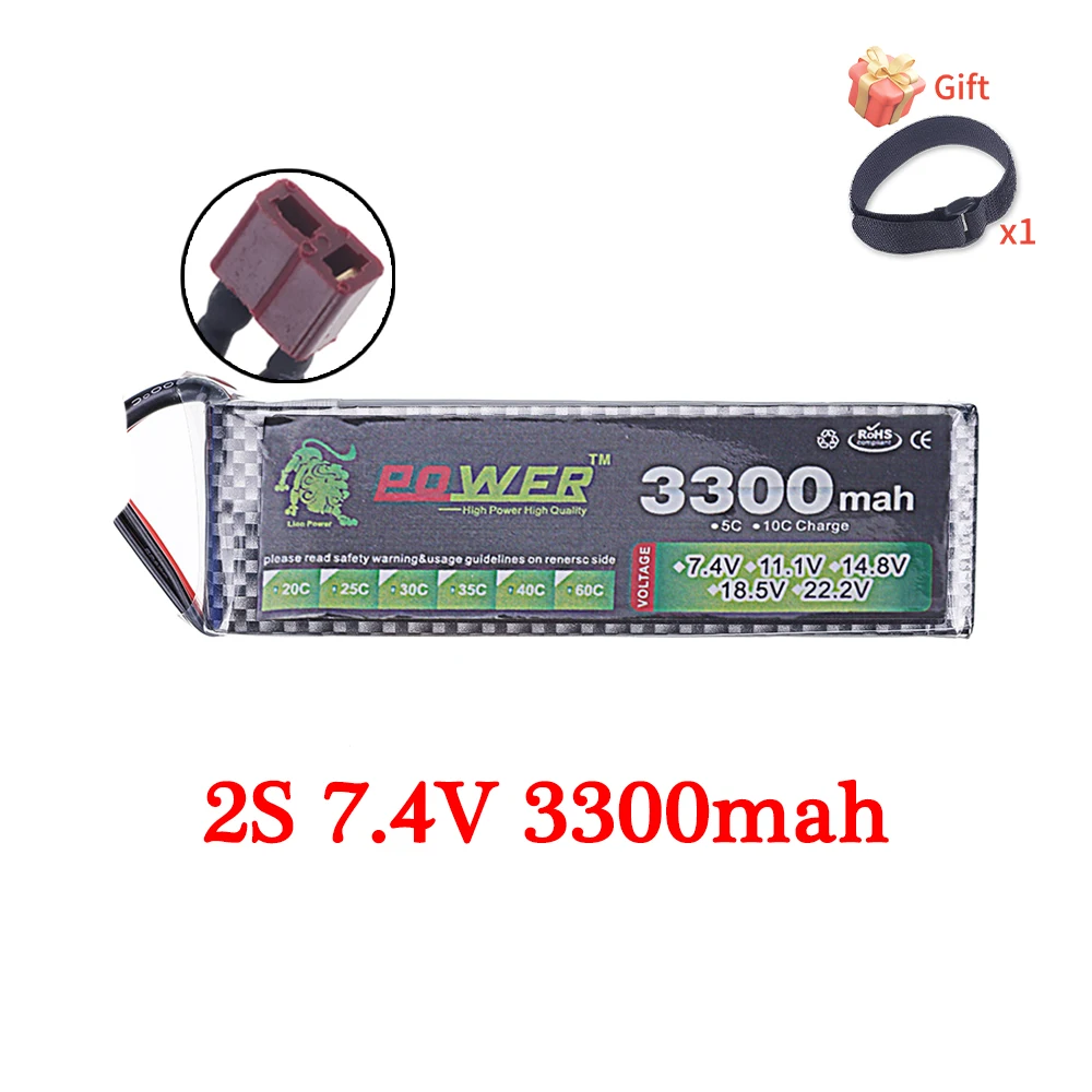 60C Lipo Batterie 3300mAh 7,4V 11,1V 14,8V 22,2V Batterie 2S 3S 4S 6S Mit T XT60 Stecker Für RC Auto Lkw Hubschrauber Teile