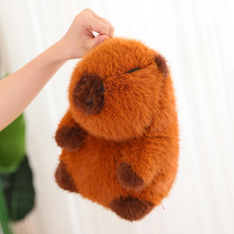 Cute Simulation Chubby Capybara Plush Toy Realistic Stuffed Explosive Hair Capybara Fluffy Plushies Doll Soft Kids Toys Gifts