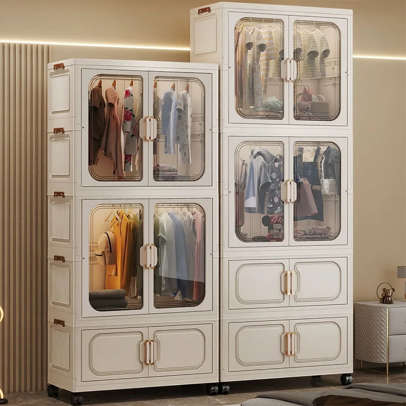 

No-Install Foldable Baby Wardrobe – Multilayer Toy Storage Cabinet for Living Room & Bedroom, Space-Saving Clothes Organizer