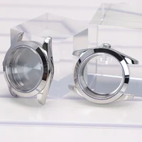 Caja de reloj plateada de 36mm y 39mm, cristal de zafiro resistente al agua para Seiko 4R36 NH35 NH36 NH34/38 Miyota 8215, movimiento de 28,5mm, esfera Air King