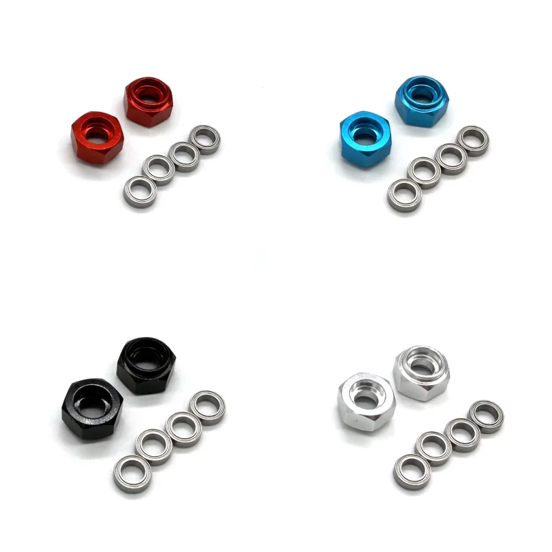 Metal Accessories TAMIYA DT 02 DT03 DT04 58741 RC 2WD Aluminum Alloy Bearing Hexagonal Adapter Front Wheel Use 2PCS