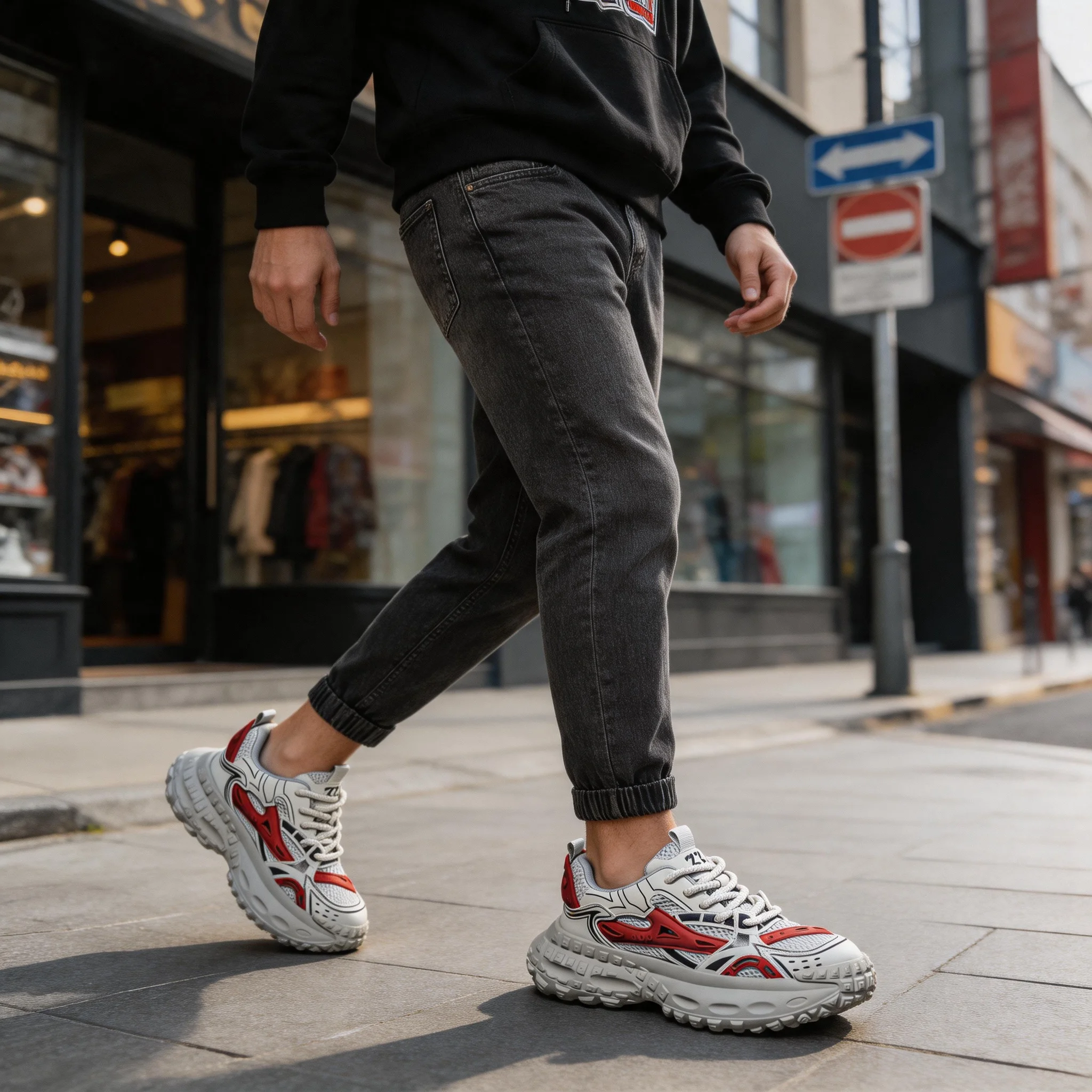 Comfortable Men's Shoes: Chunky-Soled Casual ShoesVersatile, Fashionable, and Breathable