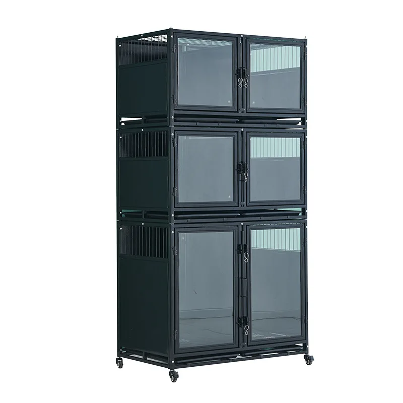 

Advanced Bold Thick Sustainable Breathable Multi Layers and Accessories Metal Dog Pet Cage With Glasses