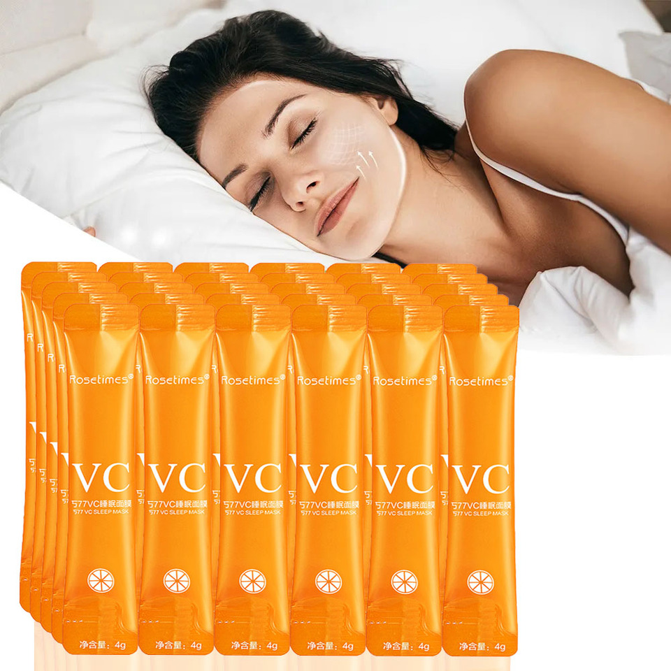  30pcs Vitamin C Sleeping Masks Beauty Face Moisturizing Skin Rejuvenation Firming Disposable No-wash Facial Mask for Face Care 