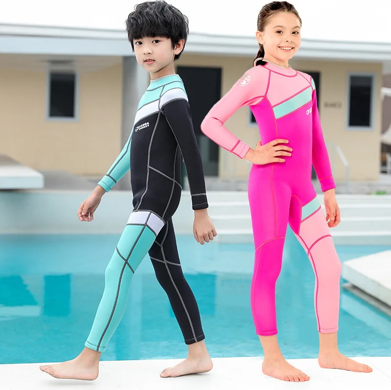 

2.5MM Children Scuba Full Body Keep Warm Snorkeling Kayaking Swim WetSuit Neoprene UnderWater Hunting Spearfishing Diving Suit