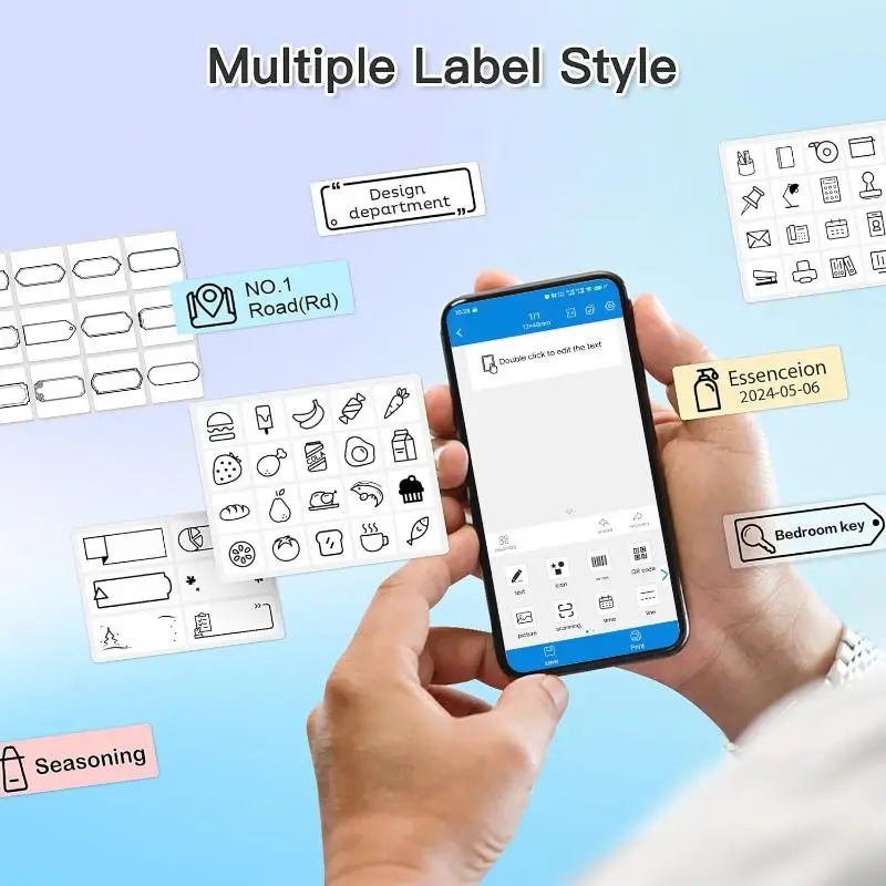 Whatook Bluetooth Portable Handheld Label Maker Machine with Inkless Thermal Printing Mini for Small Business, School