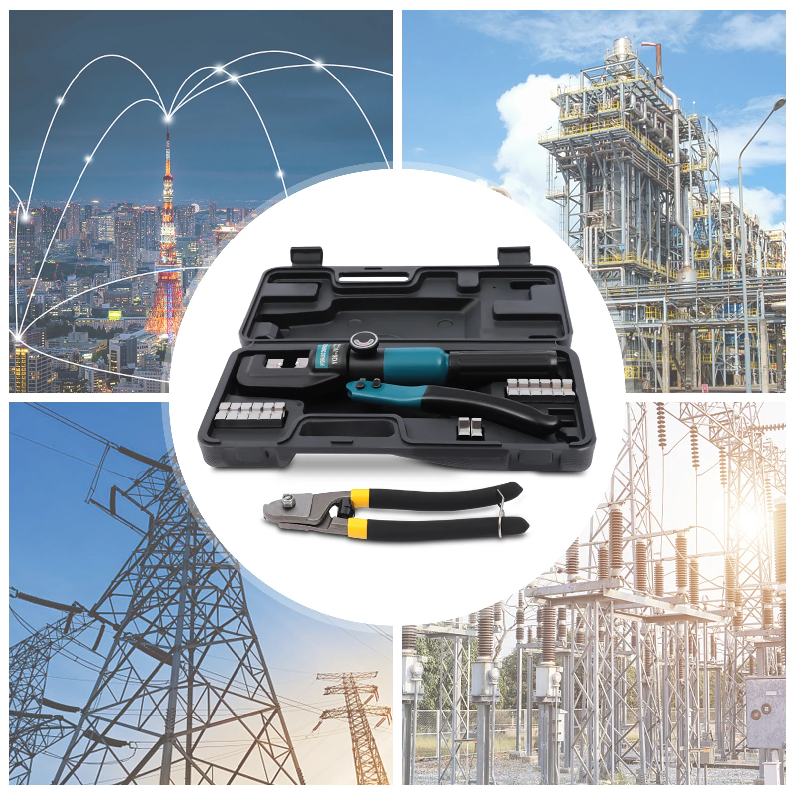 8 Ton Custom Hydraulic Hand Crimper Tool For Stainless Steel Cable Railing Fittings For 1/8" To 3/16" Cable -Wire Swaging Tool