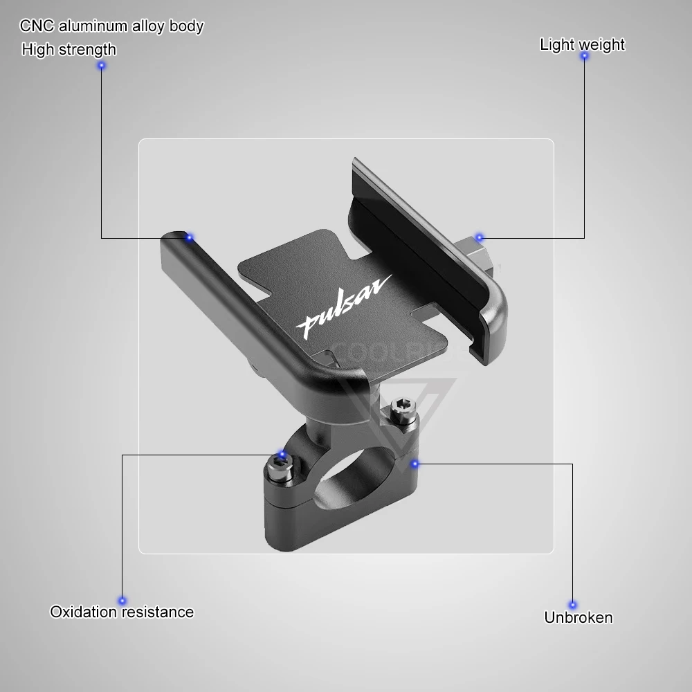 Motocicleta Phone Mount para Bajaj Pulsar, suporte impermeável, liga de alumínio, NS 125 160 200 RS 200 RS200 NS125 NS200