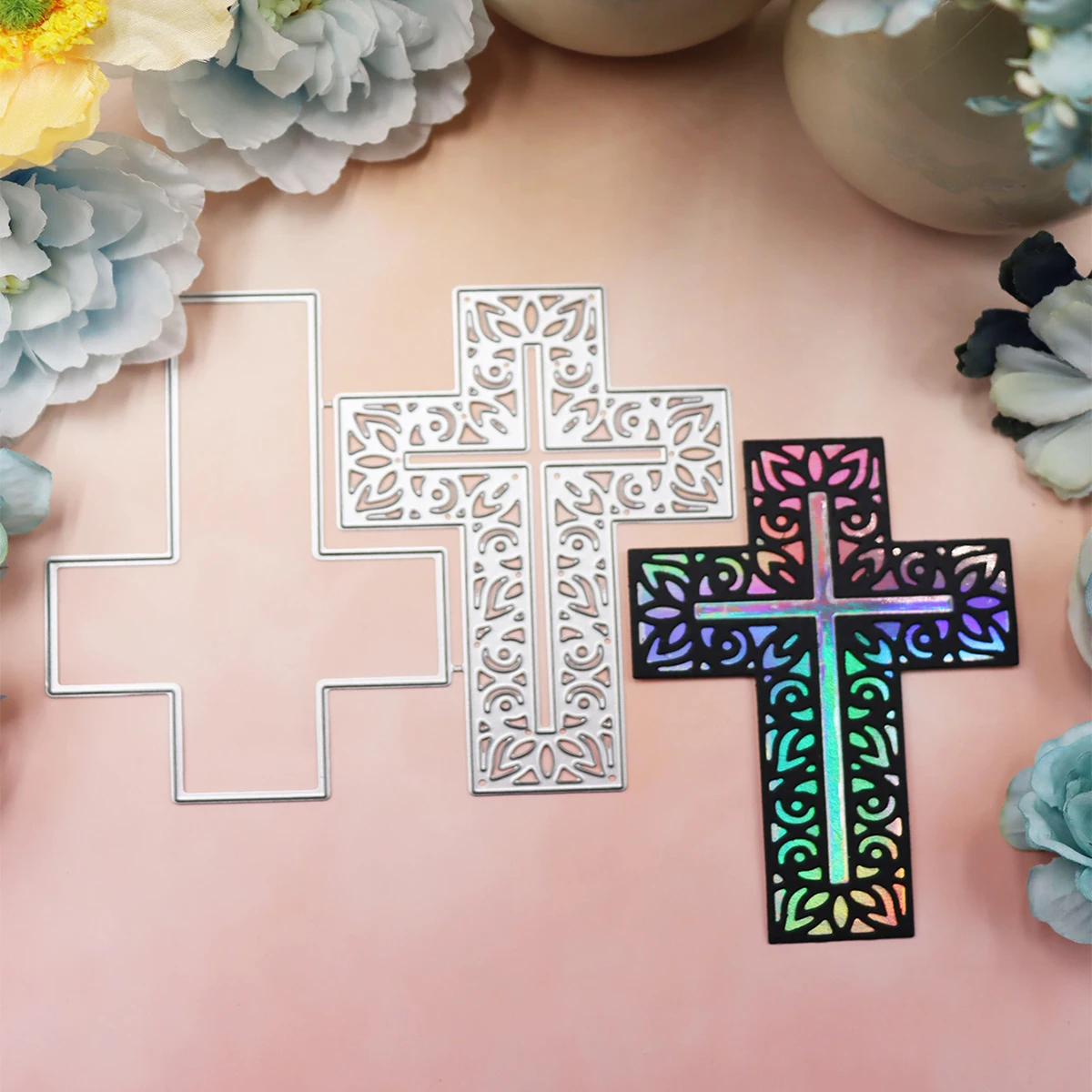 Cross Greeting Card Scrapbook Papercutting Greeting Card Metal Knife Mold Manual Punch Stencil Handicraft 2024 Cutting Dies