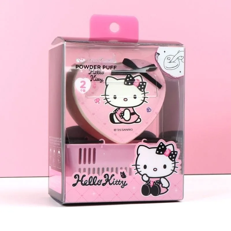 

Набор спонжей для макияжа Anime Sanrio HelloKitty: блестящие, хлопковые, мягкие, пушистые, милые, кавайные, легкие, прочные, для консилера и тональной основы, отличный подарок