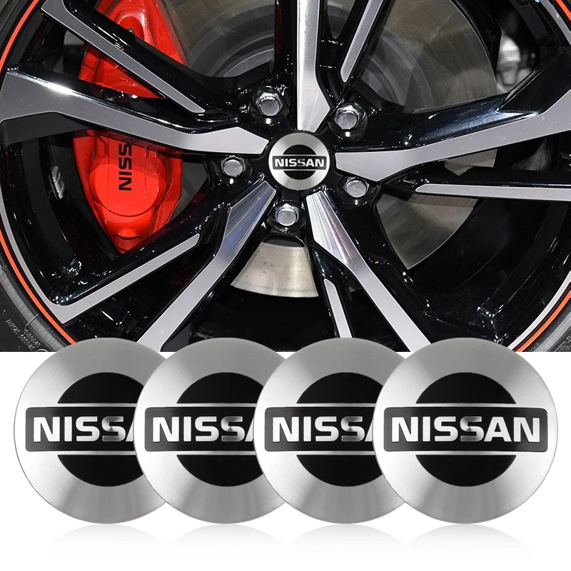 4pcs 56/60mm Car Wheel Hubcap Sticker Auto Tire Center Cover Decals For Nissan Nismo Tiida Teana GTR 350Z 370Z 240SX Juke Versa