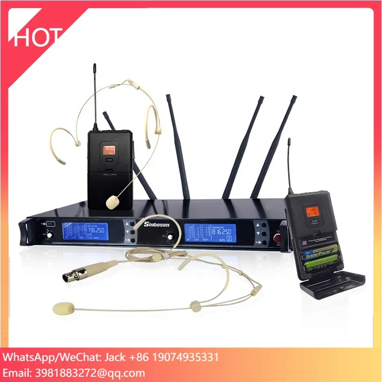 UHF Professional Audio Microphone Long Distance Wireless Microphone System AS-9K Wireless Microphone Headset Mic