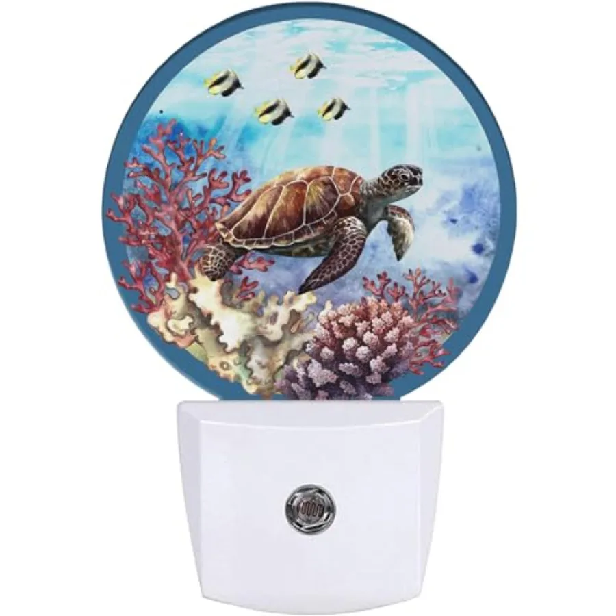 Night Light, Underwater Animals Nightlight Plug into Wall LED Lamp Auto Sensor Dusk to Dawn for Bedrooms/Kitchens/Toilets/Corri