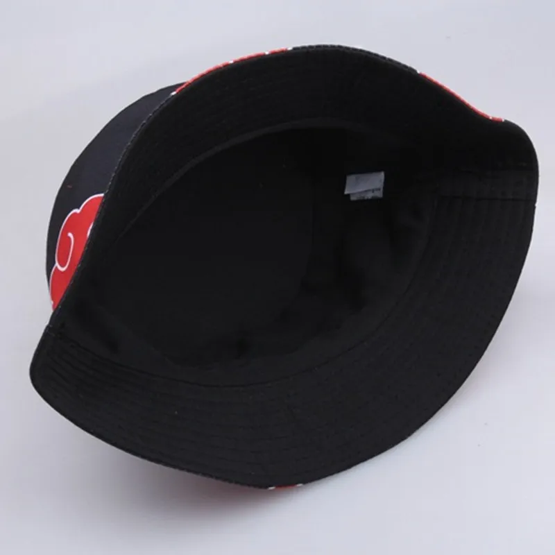 Estilo quente Anime Ninja Nuvens Bucket Cap Cosplay Akatsuki Moda Dos Desenhos Animados Chapéu Esportes Ao Ar Livre Adereços