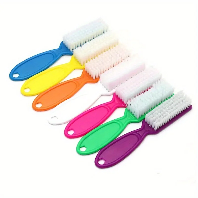 Nagelborstelset 2 STUKS Plastic Zachte nagelborstel Reiniging Verwijder stof Poeder Borstels met lange steel Duurzame nagels Art Manicure Care Acce