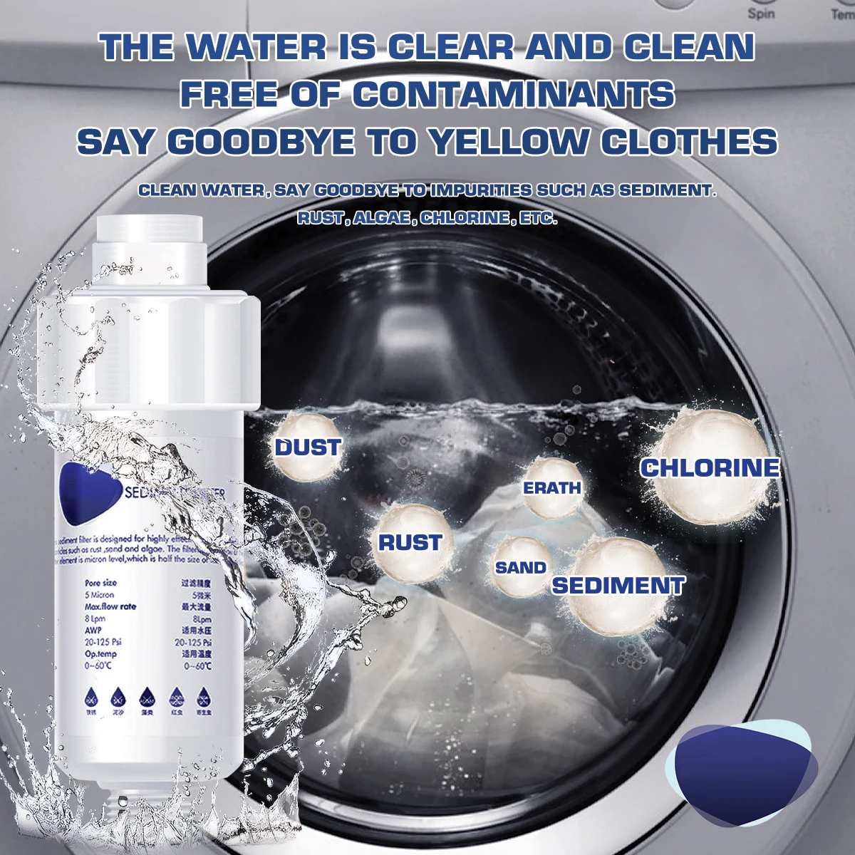 

Replaceable PP Cotton Filter Household Water Purifier Washing Machine Toilet Filter Laundry Machine Shower head Small Pre-filter