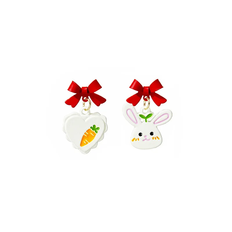 

New Chinese Style Commuter Fashion Women's Earrings Rabbit Cute Earrings New Year Festival Gifts Birthday Gifts Anti-Allergic