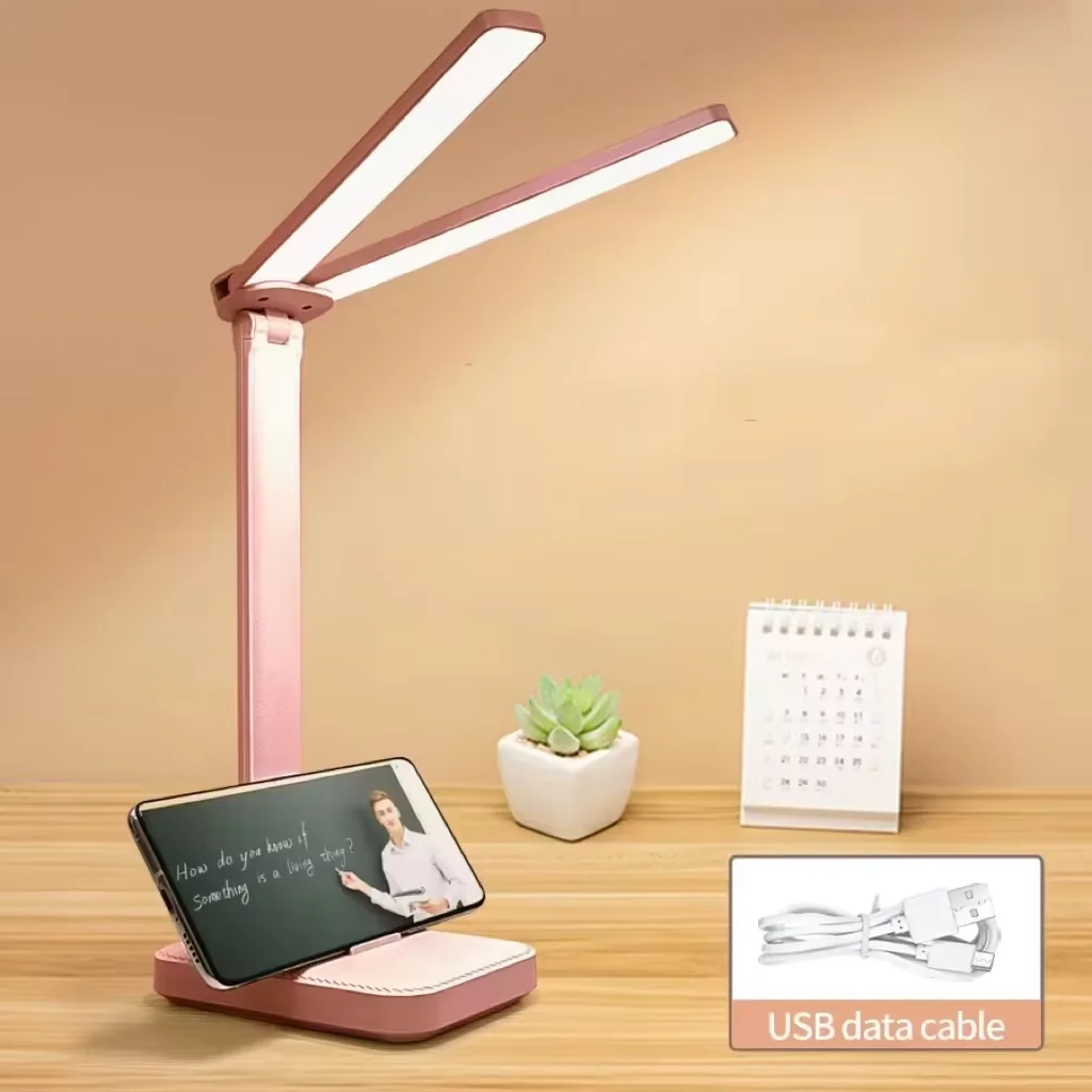 USB Rechargeable LED Desk Lamp 3 Levels Dimmable Touch Sensor Foldable Table Lamp Eye Protection for Bedroom Bedside Office