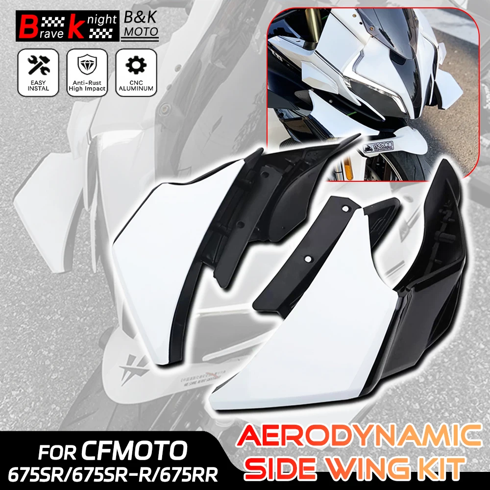 

675SR/SR-R/RR Motorcycle Fixed Wind Wing Front Aerodynamic Winglet Fairing Accessories for CFMOTO 675SR 675SR-R 675SRR 675 sr/rr