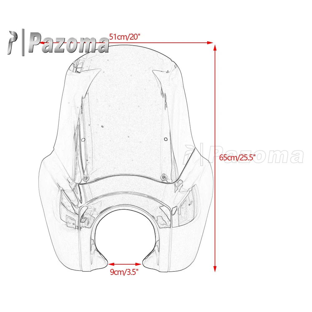 Motorcycle Fairing 15inch Windshield W/Headlight Relocation Bracket for  Softail Low Rider S 114 117 FXLRS 2020-2022