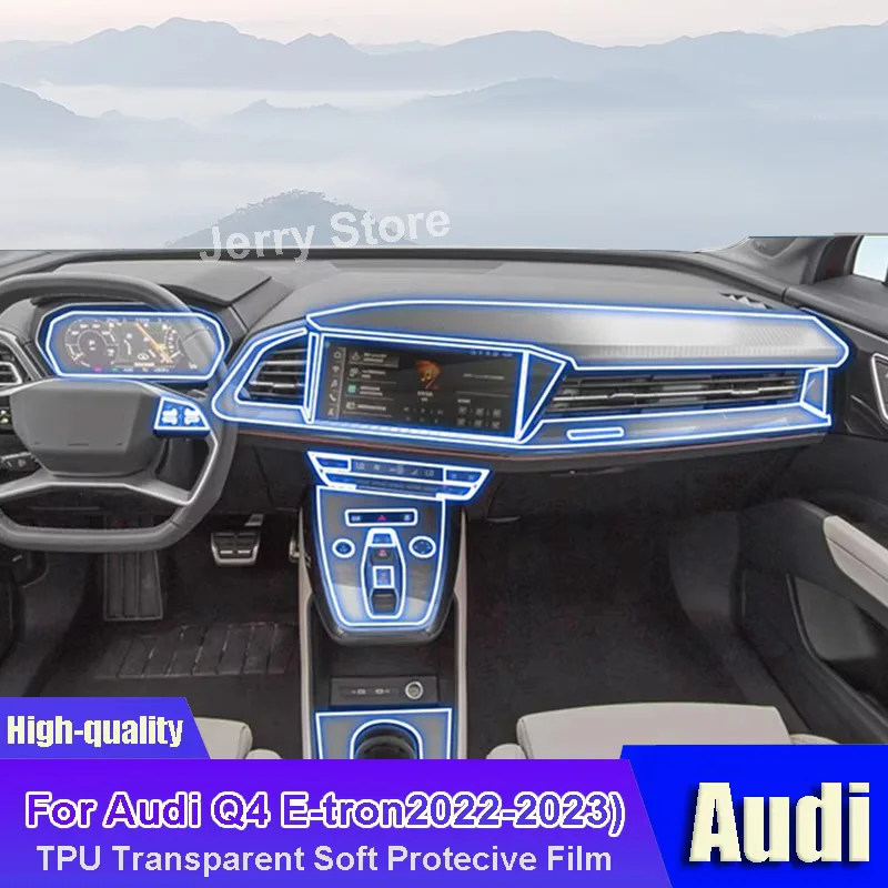 

For Audi Q4 E-tron 2022-2023 Dashboard Protective Film Center Console Anti Scratch Cover Skin Sticker Kit for Car Interior