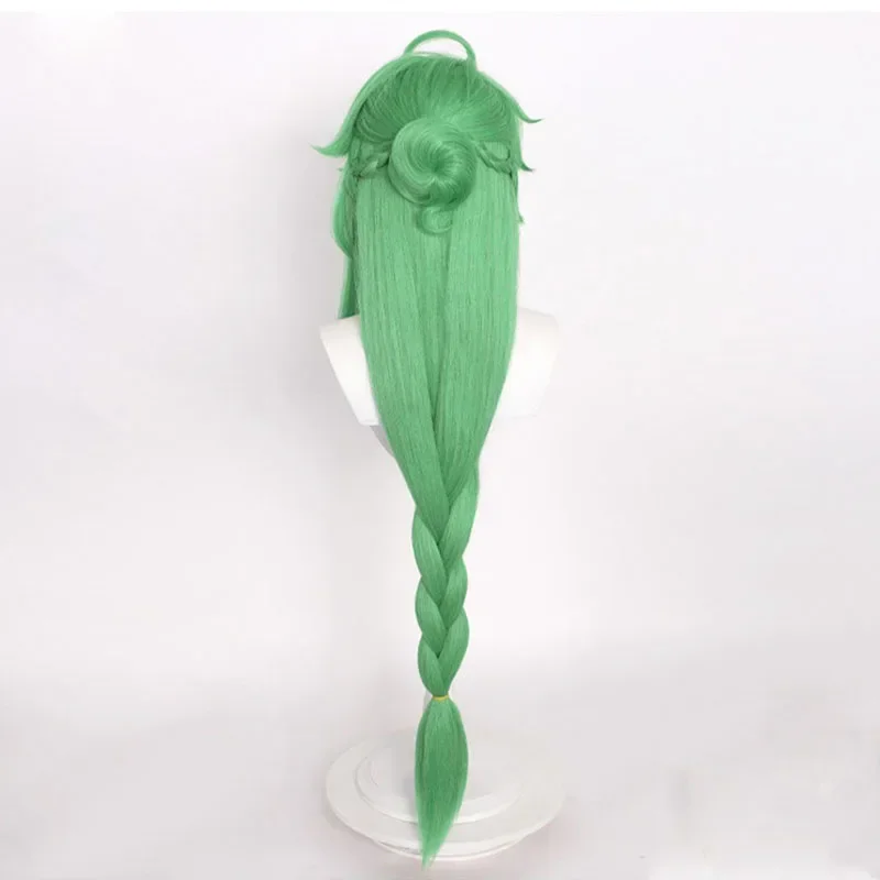 جينشين إمباكت بايزو شعر مستعار تأثيري باي تشو الأخضر طويل جديلة مقاومة للحرارة الاصطناعية الشعر أنيمي الباروكات + غطاء شعر مستعار + نظارات #5