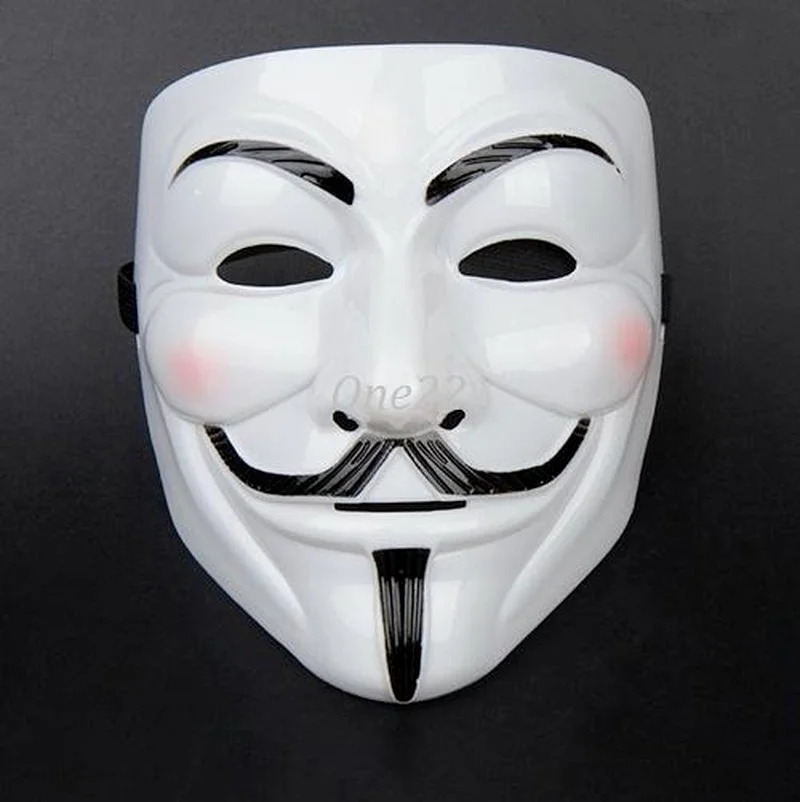 

Halloween Mask V for Vendetta Guy Fawkes Party Face Masks White and Yellow Film Costume Mask