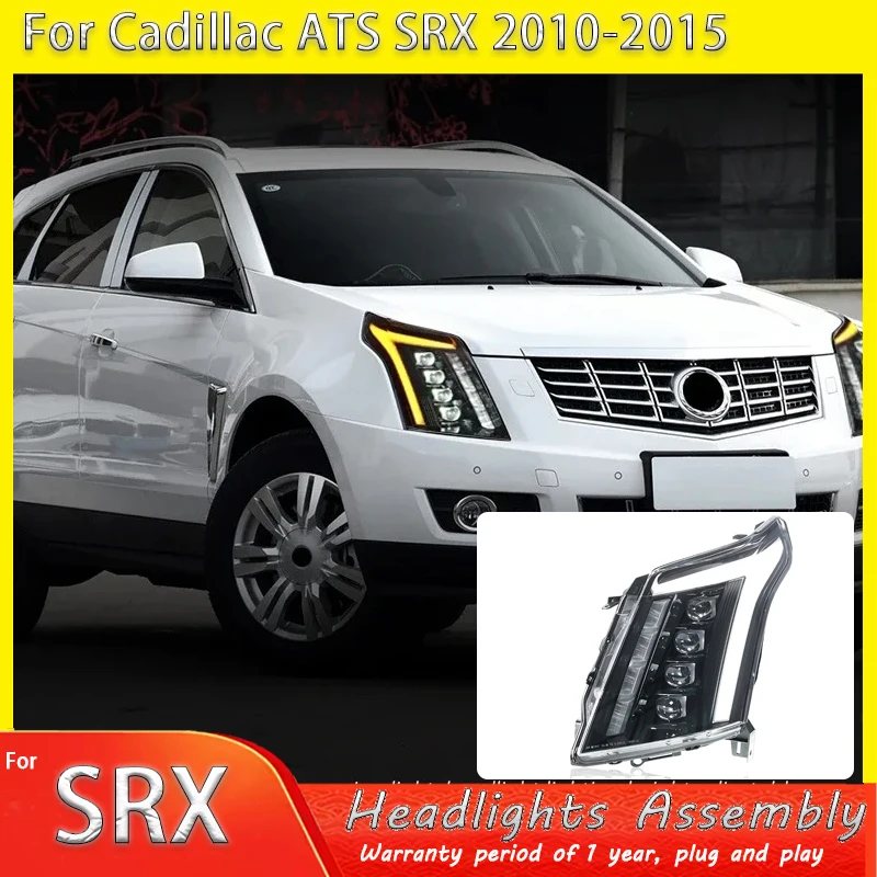 

Автомобильные светодиодные фары для Cadillac SRX 2010-2015, аксессуары, модифицированные передние светодиодные фары, DRL, указатель поворота, фара в сборе